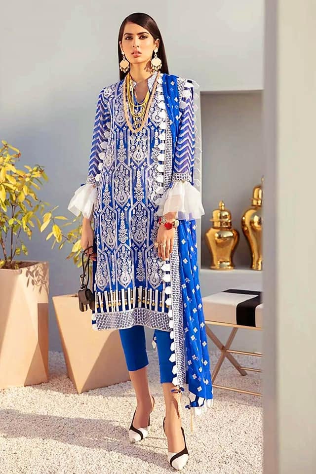 Blue Georgette 3 Piece for Women - BKRMART